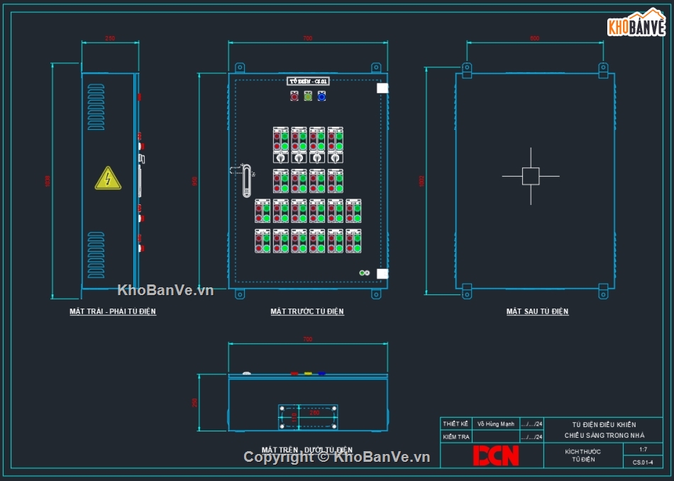 tủ điện,Tủ điện chiếu sáng,File cad tủ điện 3 pha,Bản vẽ tủ điện thi công,Bản vẽ tủ điện solar