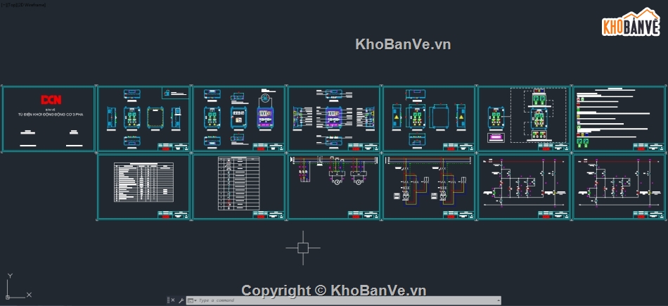 File cad tủ điện 3 pha,Tủ điện khởi động động cơ sao tam giác,Tủ điện khởi động động cơ 3 pha,Tủ điện 4 cấp tụ bù 100kvar,Tủ điện 3 pha,DCN