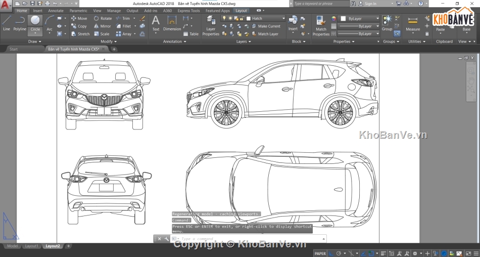 tuyến hình,bản vẽ mazda,mazda cx5,tuyến hình Mazda CX5