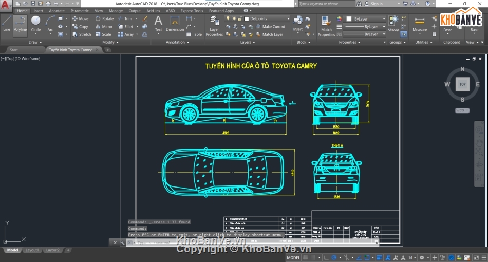 Tuyến hình Toyota Camry,cad xe,bản vẽ xe