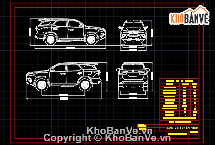 bản vẽ tuyến hình xe,fortuner,tuyến hình