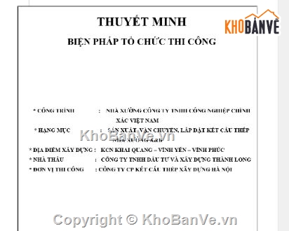 nhà xưởng,biện pháp thi công nhà xưởng,bản vẽ bptc nhà xưởng,bptc nhà xưởng