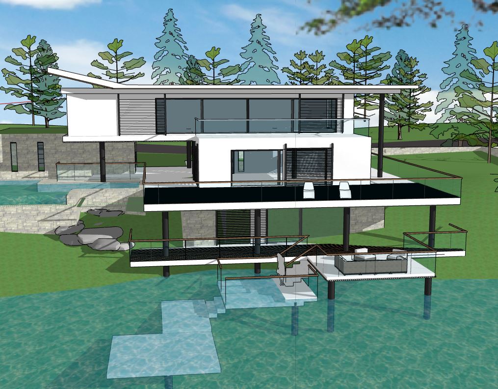 villa 3 tầng,sketchup villa 3 tầng,model su villa 3 tầng