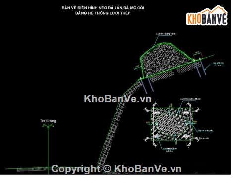 Ổn định mái dốc,đường miền núi,bản vẽ xử lý mái dốc,Phương pháp rockfall