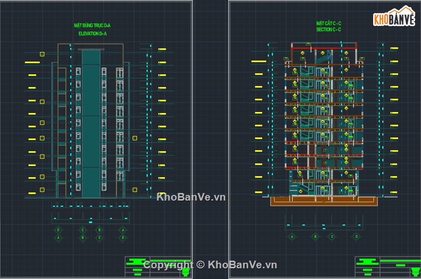 đồ án thiết kế tòa nhà,bản vẽ tòa nhà,bản vẽ cad tòa nhà,bản vẽ bệnh viện