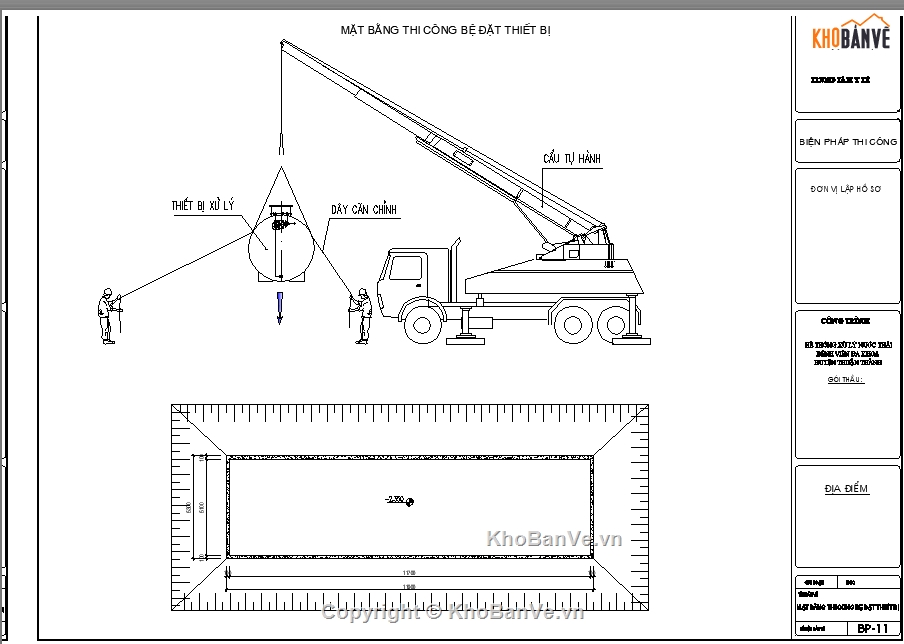 Biện pháp thi công,bồn composite xử lý nước thải,biện pháp cẩu hạ bồn composite,Biện pháp thi công bể nước,xử lý nước thải công nghiệp