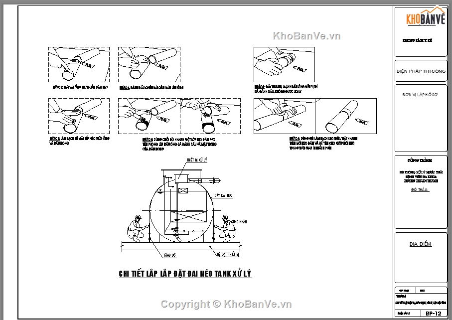 Biện pháp thi công,bồn composite xử lý nước thải,biện pháp cẩu hạ bồn composite,Biện pháp thi công bể nước,xử lý nước thải công nghiệp