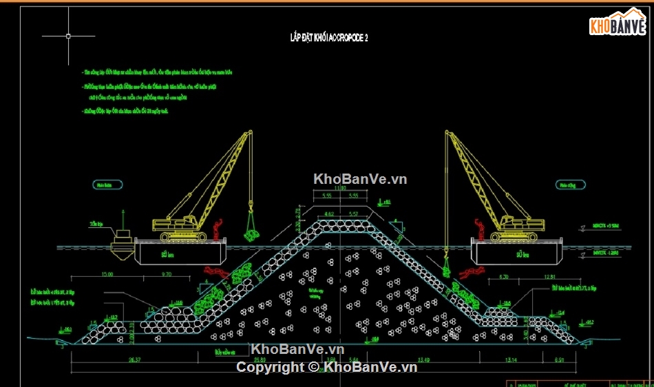 Biện pháp thi công đê chắn sóng,đúc Accropode,Biện pháp thi công đê chắn sóng và đúc accropode,biện pháp thi công đê,biện pháp thi công