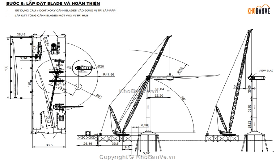 Biện pháp thi công điện gió,Biện pháp thi công điện gió Tân Ân,biện pháp vận chuyển và lắp đặt turbine gió,vận chuyển và lắp đặt turbine gió