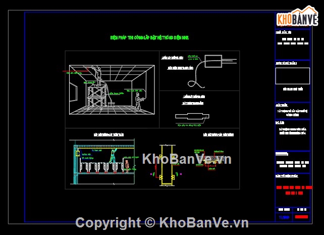 Biện pháp thi công,thi công,chi tiết thi công,chi tiết,điện tòa nhà,iện pháp thi công