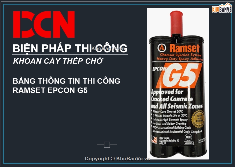 Biện pháp thi công khoan cấy thép chờ,Biện pháp thi công khoan cấy thép,DCN,khoan cấy thép Ramset,Biện pháp sửa chữa bê tông,thi công khoan cấy thép