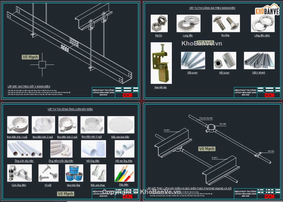 Biện pháp thi công điện chiếu sáng đèn đường,Biện pháp thi công cáp ngầm trung thế,Biện pháp lắp đặt ống điện hộp điện xà ly sleeve,Biện pháp thi công MEP ống điện tủ điện,DCN