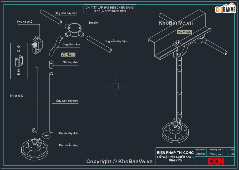 Biện pháp thi công điện chiếu sáng đèn đường,Biện pháp thi công cáp ngầm trung thế,Biện pháp lắp đặt ống điện hộp điện xà ly sleeve,Biện pháp thi công MEP ống điện tủ điện,DCN