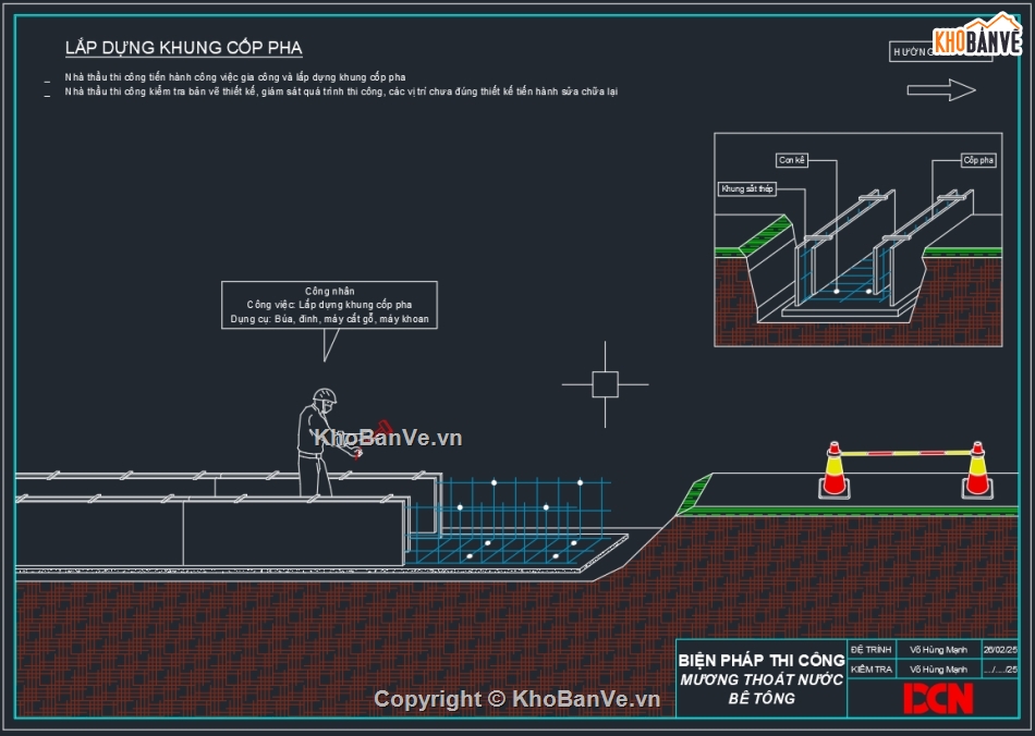 Biện pháp thi công cáp ngầm hạ thế,Biện pháp thi công hào kỹ thuật bê tông,thi công cống hộp bê tông