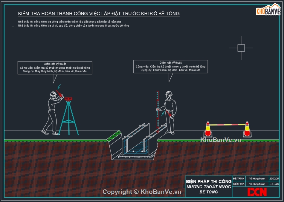 Biện pháp thi công cáp ngầm hạ thế,Biện pháp thi công hào kỹ thuật bê tông,thi công cống hộp bê tông