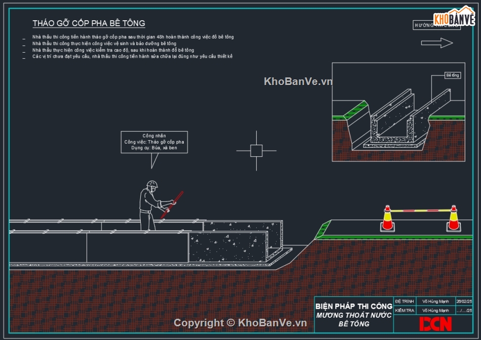 Biện pháp thi công cáp ngầm hạ thế,Biện pháp thi công hào kỹ thuật bê tông,thi công cống hộp bê tông