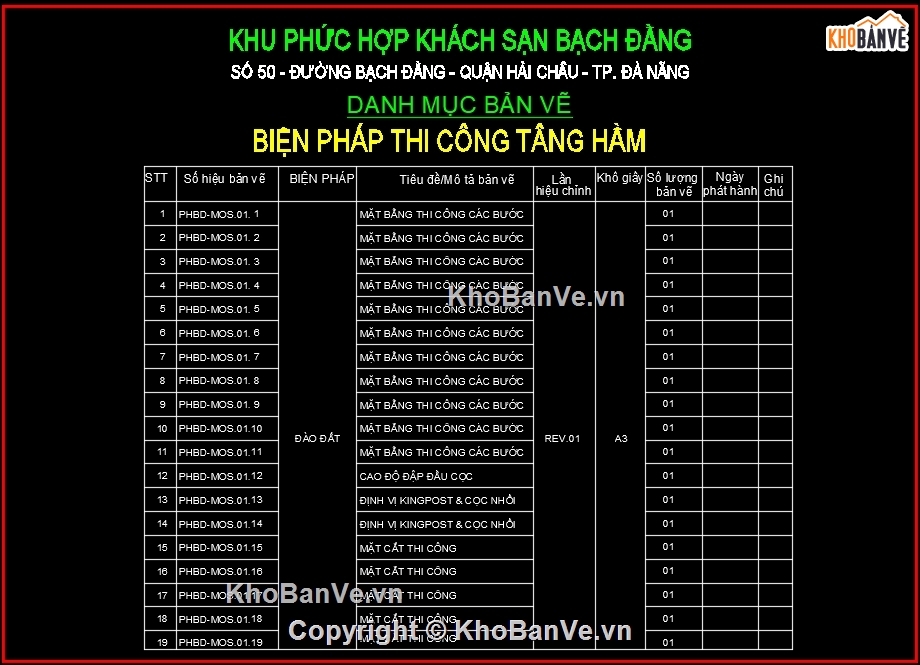Biện pháp thi công khách sạn,biện pháp thi công tầng hầm,thi công tầng hầm nhà cao tầng,móng tầng hầm khối đế,tầng hầm khách sạn,sàn thao tác