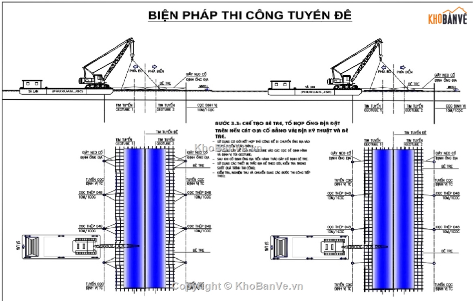 Biện pháp thi công tổng thể tuyến đê biển Hp,Biện pháp thi công tổng thể đê biển hải phòng,biện pháp thi công tổng thể