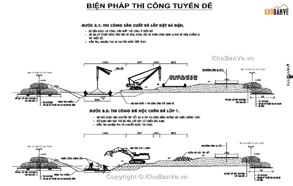 Biện pháp thi công tổng thể tuyến đê biển Hp,Biện pháp thi công tổng thể đê biển hải phòng,biện pháp thi công tổng thể