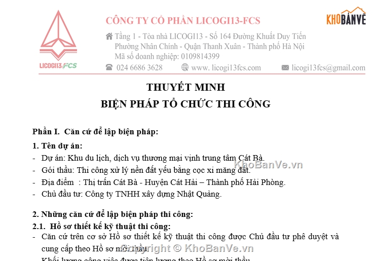 Biện pháp thi công,cọc,thi công cọc,thuyết minh