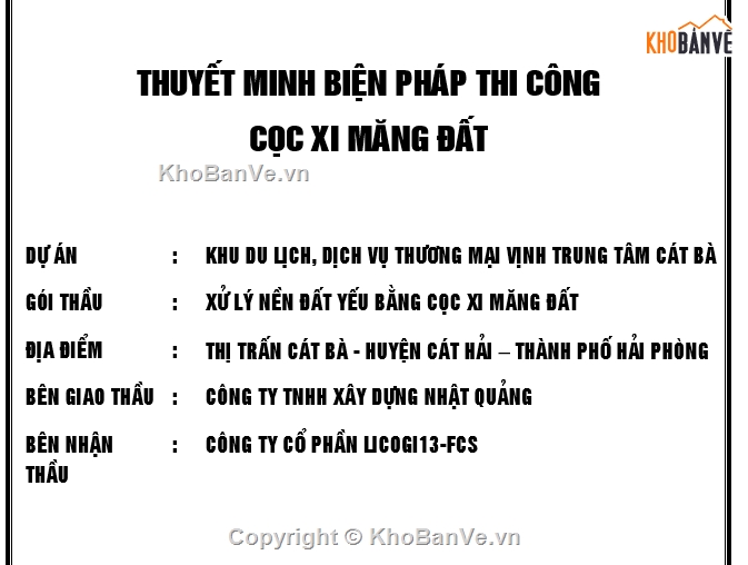 Biện pháp thi công,cọc,thi công cọc,thuyết minh