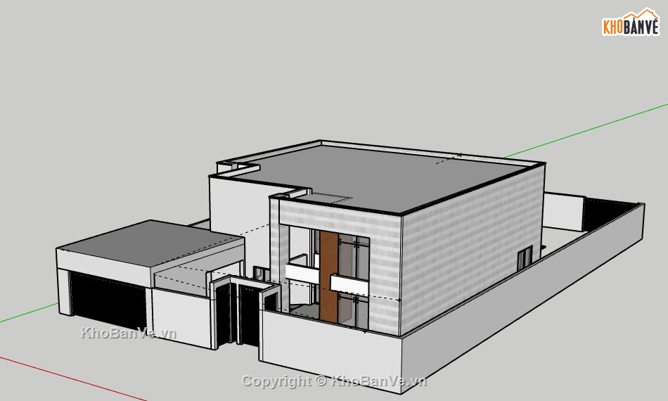 Biệt thự 1 tầng,model su biệt thự 1 tầng,sketchup biệt thự 1 tầng