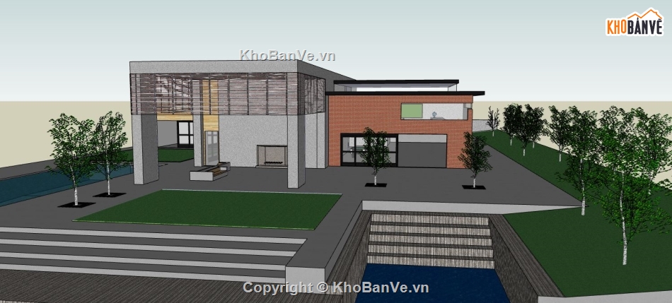 file su biệt thự,sketchup biệt thự,model su biệt thự