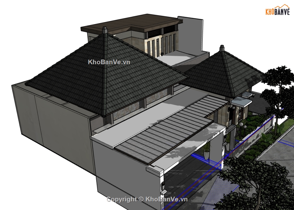 su nhà 1 tầng,file su nhà ở 1 tầng,model su nhà ở 1 tầng,file sketchup nhà 1 tầng