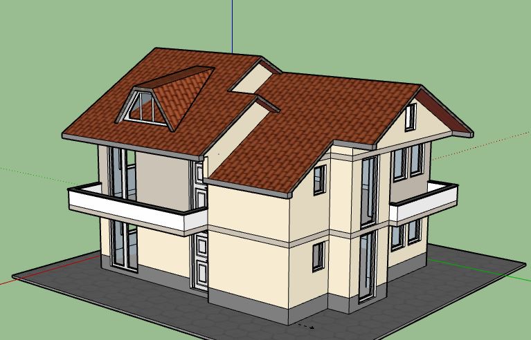 Biệt thự 2 tầng,model su biệt thự 2 tầng,biệt thự 2 tầng sketchup