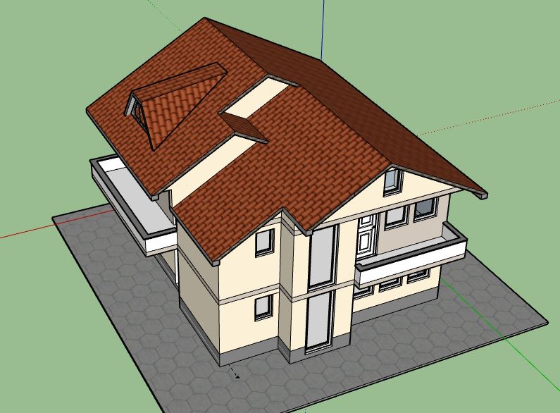 Biệt thự 2 tầng,model su biệt thự 2 tầng,biệt thự 2 tầng sketchup