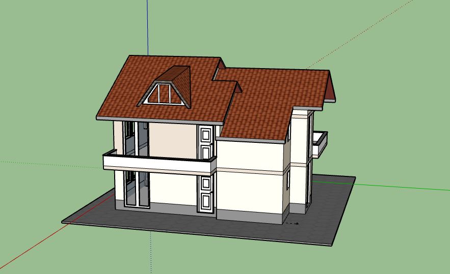 Biệt thự 2 tầng,model su biệt thự 2 tầng,biệt thự 2 tầng sketchup