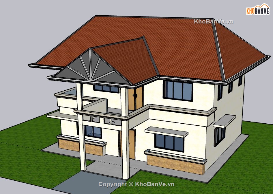 Biệt thự 2 tầng,model su biệt thự 2 tầng,file su biệt thự 2 tầng,biệt thự 2 tầng model su,sketchup biệt thự 2 tầng