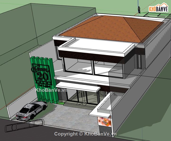 Biệt thự 2 tầng,model su biệt thự 2 tầng,biệt thự 2 tầng file su,sketchup biệt thự 2 tầng,biệt thự 2 tầng file sketchup