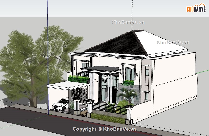 Biệt thự 2 tầng,model su biệt thự 2 tầng,biệt thự 2 tầng file su,file sketchup biệt thự 2 tầng,biệt thự 2 tầng sketchup