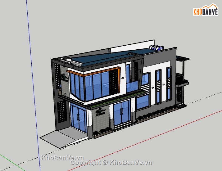 Biệt thự 2 tầng,model su biệt thự 2 tầng,mẫu biệt thự 2 tầng sketchup