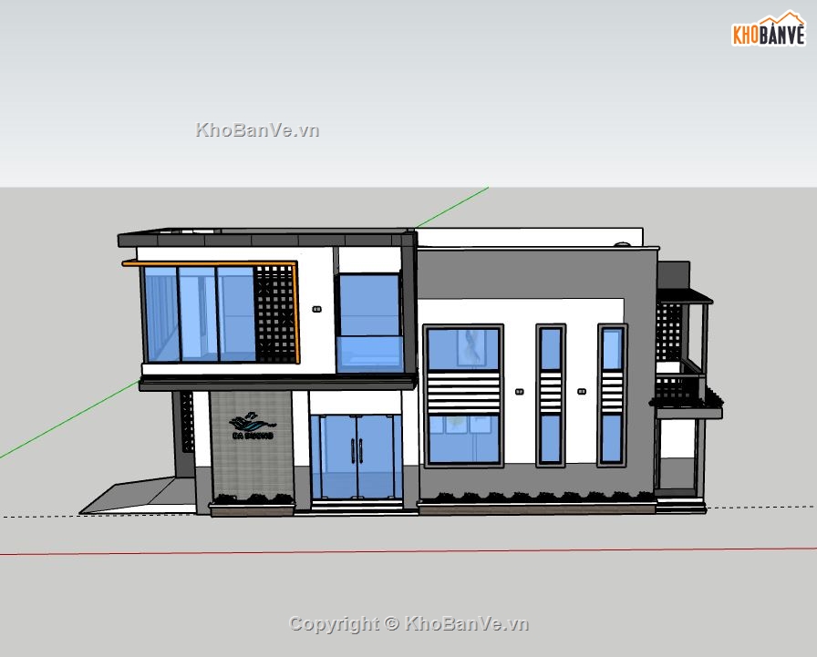 Biệt thự 2 tầng,model su biệt thự 2 tầng,mẫu biệt thự 2 tầng sketchup