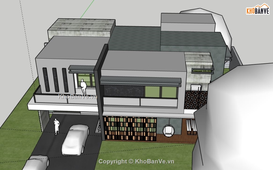 Biệt thự 2 tầng,model su biệt thự 2 tầng,file su biệt thự 2 tầng,biệt thự 2 tầng sketchup