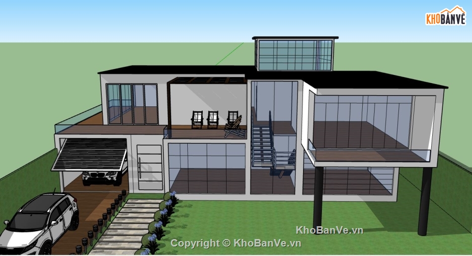 file su biệt thự,model su biệt thự,sketchup biệt thự