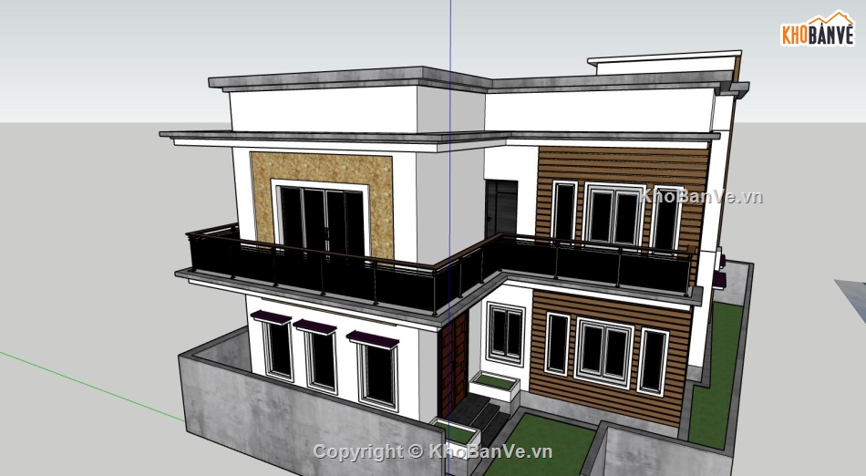 Biệt thự 2 tầng hiện đại,file sketchup biệt thự 2 tầng,mẫu biệt thự sketchup