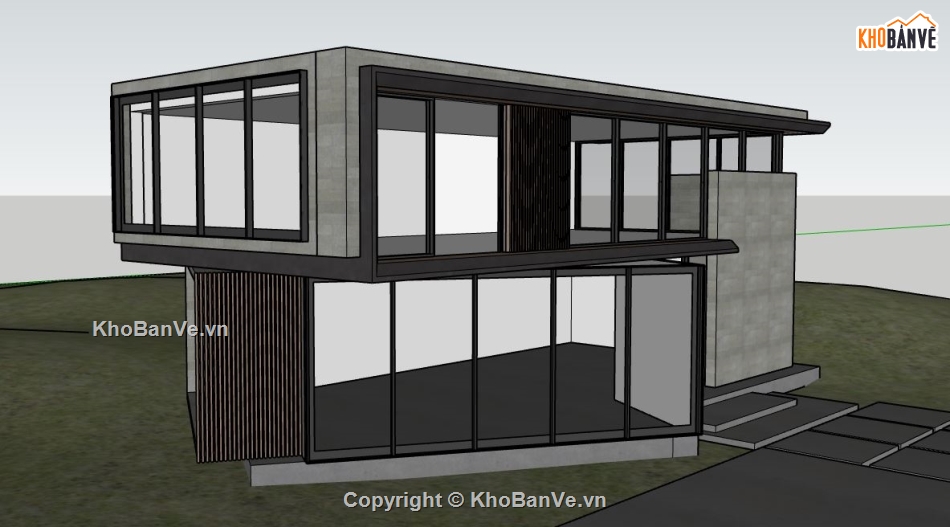 biệt thự hiện đại,file su biệt thự,sketchup biệt thự