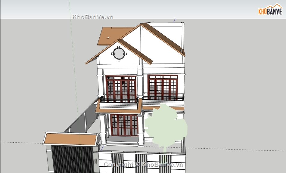 biệt thự 2 tầng,su biệt thự,sketchup biệt thự