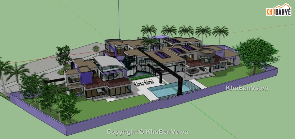 biệt thự sketchup,sketchup biệt thự 2 tầng,model biệt thự sketchup,sketchup biệt thự