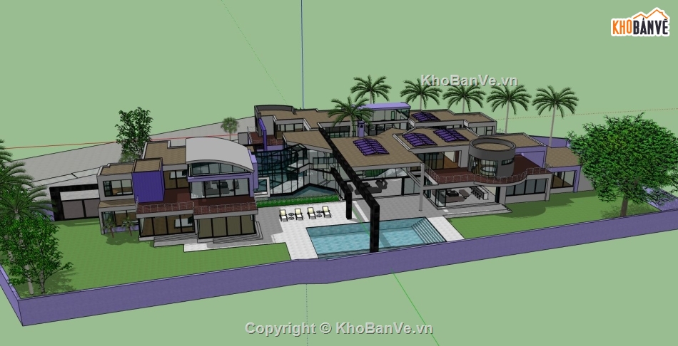 biệt thự sketchup,sketchup biệt thự 2 tầng,model biệt thự sketchup,sketchup biệt thự