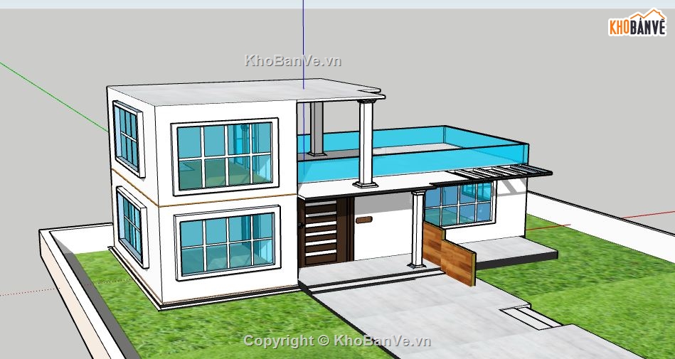 file sketchup biệt thự,model su biệt thự,file su biệt thự