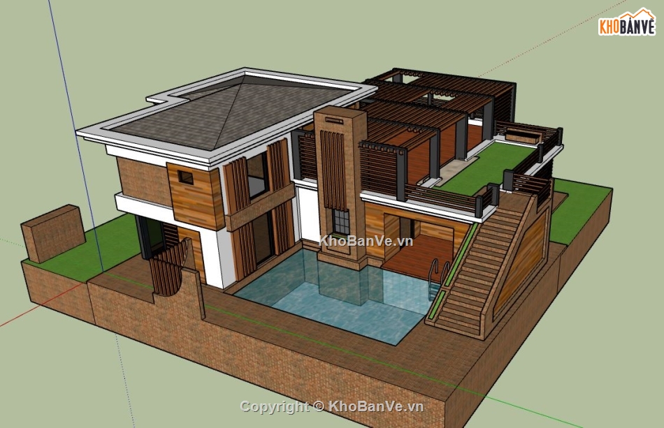 file su biệt thự,sketchup biệt thự,model su biệt thự