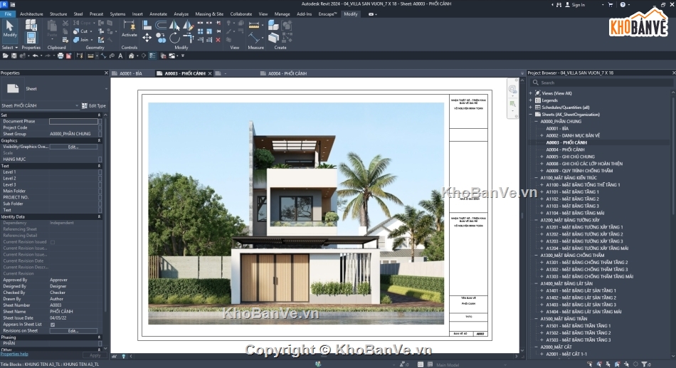 Biệt thự 2 tầng,bản vẽ thi công,Villa 7x18,Villa Hiện Đại,kiến trúc biệt thự