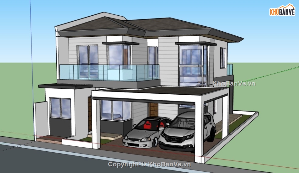 biệt thự 2 tầng,file sketchup biệt thự 2 tầng,biệt thự 2 tầng file su,model su biệt thự 2 tầng,biệt thự 2 tầng file sketchup