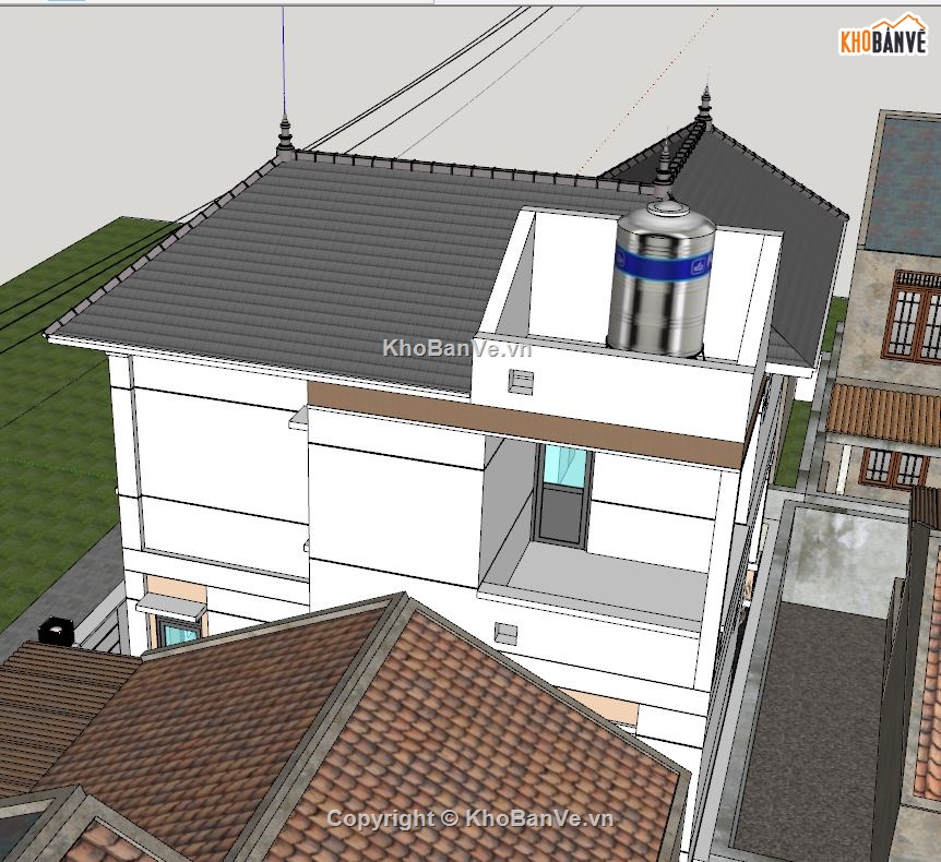 biệt thự 2 tầng,sketchup biệt thự 2 tầng,model 3dsubiệt thự 2 tầng,su biệt thự 2 tầng