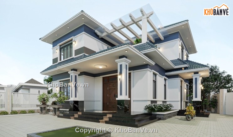 Biệt thự 2 tầng hiện đại,biệt thự hiện đại,biệt thự 2 tầng