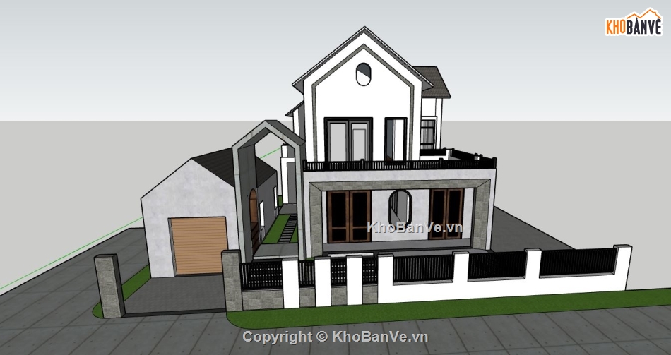 Biệt thự 2 tầng hiện đại,file 3d sketchup,biệt thự 2 tầng